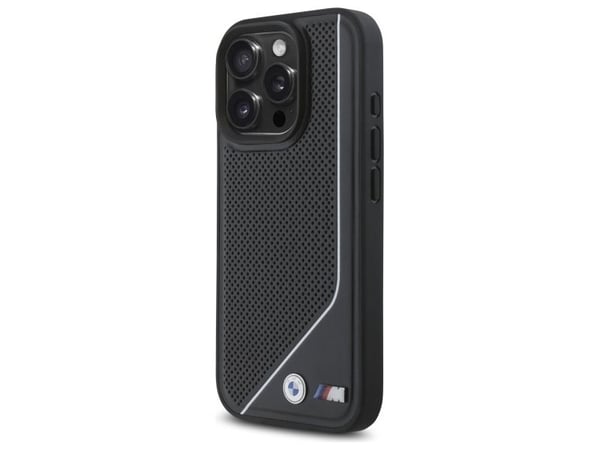 BMW M perforert vridd linje MagSafe-telefondeksel til iPhone 16 Pro - svart