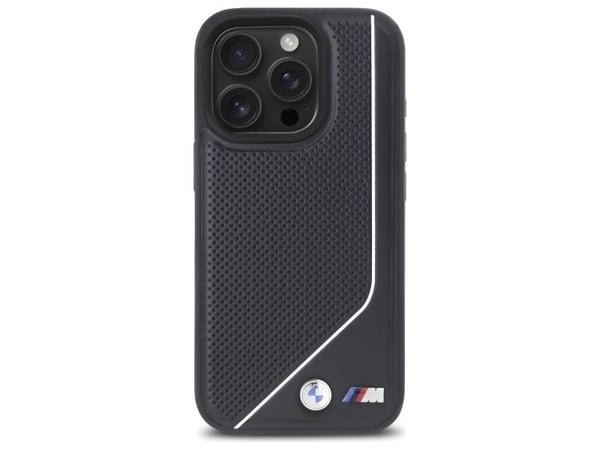 BMW M perforert vridd linje MagSafe-telefondeksel til iPhone 16 Pro - svart