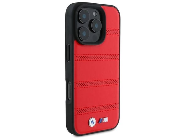 BMW BMW BMHMP16L23PUSPR iPhone 16 Pro 6.3" czerwony/red hardcase M Perforated And Stitched Line MagSafe