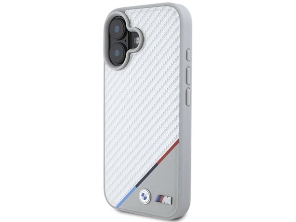 BMW BMW BMHMP16S23PUDTS iPhone 16 6.1" szary/grey hardcase M Carbon Tricolor Line MagSafe