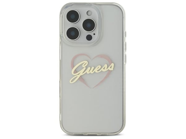 Guess IML Heart- etui til iPhone 16 Pro - Transparent