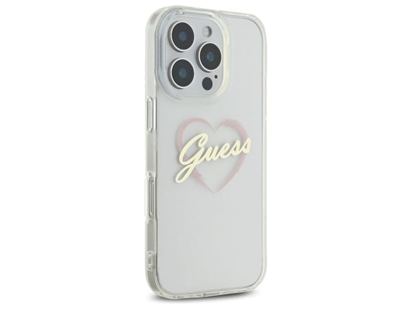 Guess IML Heart- etui til iPhone 16 Pro - Transparent