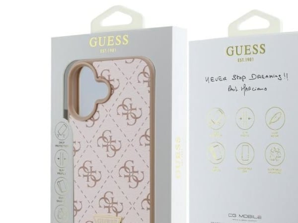 Guess New 4G Triangle iPhone 16-skal - vit