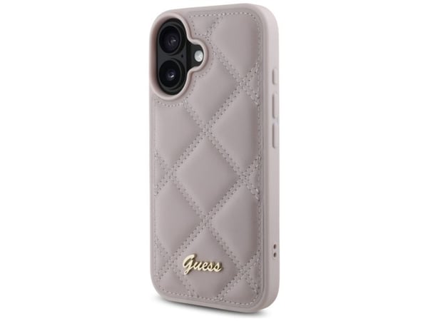 Guess tikattu metalli logo Apple iPhone 16 - puhelimen kotelo vaaleanpunainen