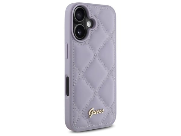 Guess quiltet metalllogo-deksel til iPhone 16 - lys lilla