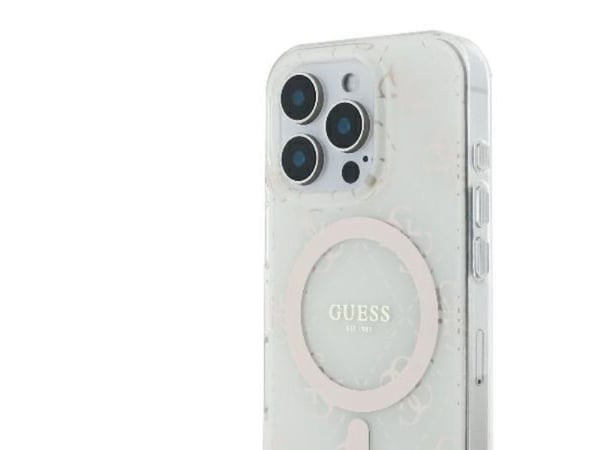 Apple iPhone 16 Pro Guess IML 4G Tausta MagSafe (GUHMP16LH4DTEH) dėklas telefonui baltos spalvos baltos spalvos