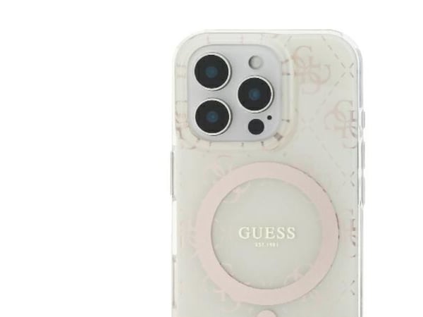 Apple iPhone 16 Pro Guess IML 4G Tausta MagSafe (GUHMP16LH4DTEH) dėklas telefonui baltos spalvos baltos spalvos