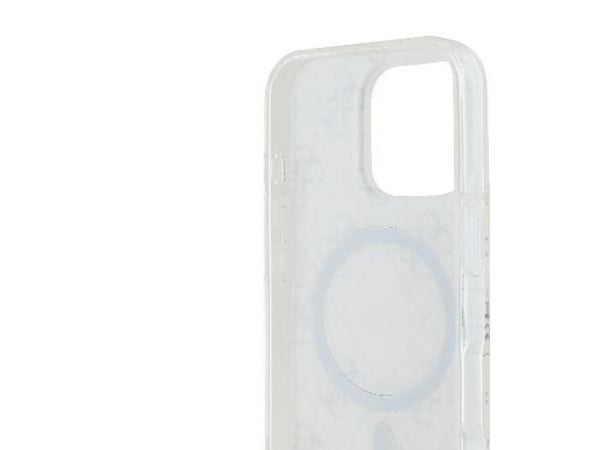 Guess IML 4G Background MagSafe-deksel til iPhone 16 Pro - hvit