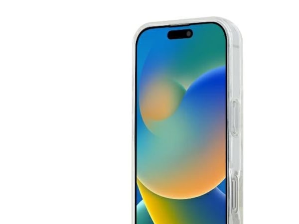 Guess GUHMP16LHFGERET iPhone 16 Pro 6,3" transparent harddeksel IML glitter sirkel MagSafe