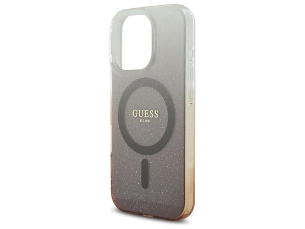 Guess IML Glitter Gradient MagSafe-skal till iPhone 16 Pro - brun