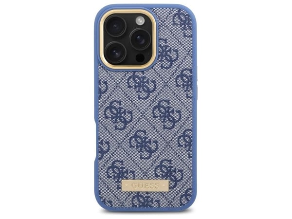 Guess 4G Logo Plate MagSafe kotelo Apple iPhone 16 Pro - sininen
