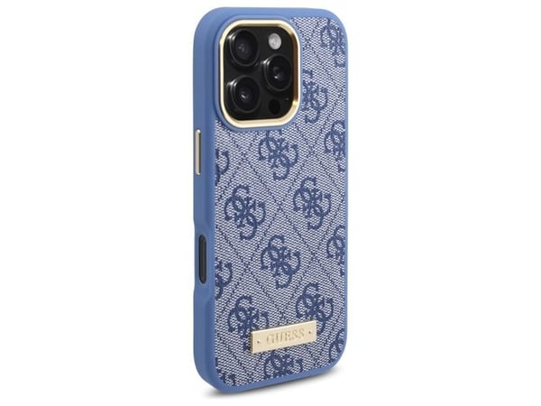 Guess 4G Logo Plate MagSafe kotelo Apple iPhone 16 Pro - sininen