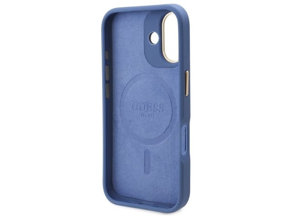 Guess 4G Logo Plate MagSafe kotelo Apple iPhone 16 Plus - sininen