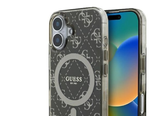 Apple iPhone 16 Guess IML 4G Tausta MagSafe (GUHMP16SH4DTEW) dėklas telefonui rudos spalvos