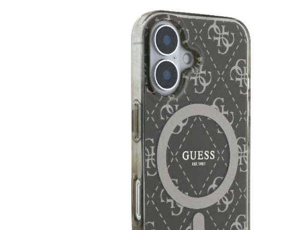 Apple iPhone 16 Guess IML 4G Tausta MagSafe (GUHMP16SH4DTEW) dėklas telefonui rudos spalvos