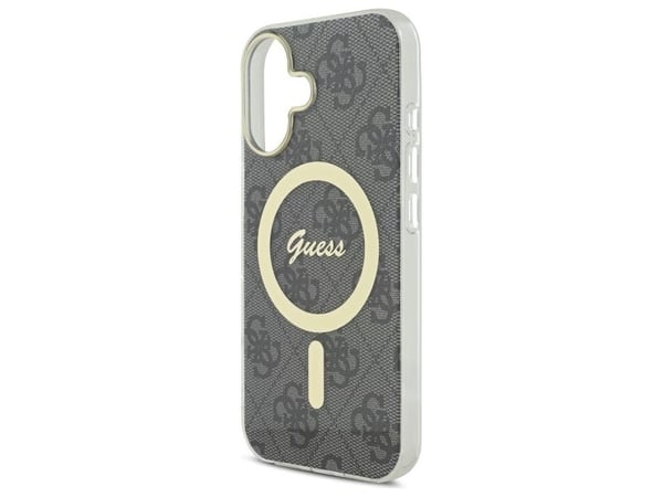 Kotelo Guess GUHMP16SH4STK iPhone 16 6.1" musta/musta kovakotelo IML 4G MagSafe