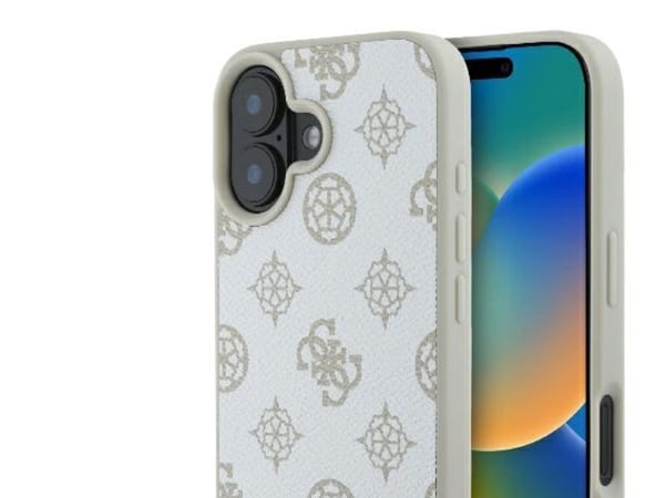 Apple iPhone 16 Guess Peony Script Logo MagSafe (GUHMP16SPGPYSH) puhelinkotelo valkoinen