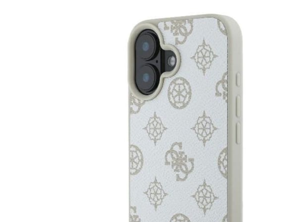Apple iPhone 16 Guess Peony Script Logo MagSafe (GUHMP16SPGPYSH) puhelinkotelo valkoinen