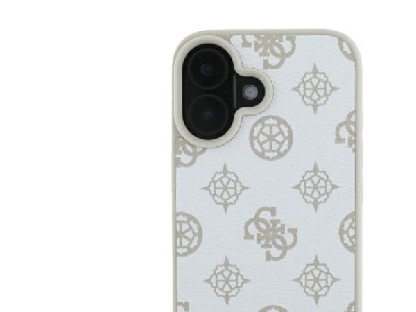 Apple iPhone 16 Guess Peony Script Logo MagSafe (GUHMP16SPGPYSH) puhelinkotelo valkoinen
