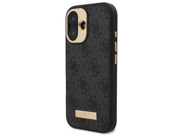 Guess 4G Logo Plate MagSafe Apple iPhone 16 kotelo - Musta