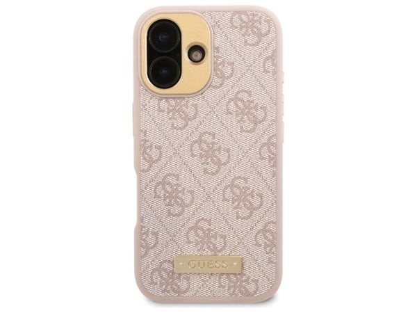 Guess 4G-logo plate MagSafe-deksel til iPhone 16 - rosa