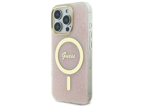 Guess IML 4G MagSafe-fodral för Apple iPhone 16 Pro Max - Fodral för telefon rosa