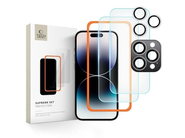 Tech-Protect SZKLO HARTOWANE TECH-PROTECT SUPREME 3-pak til iPhone 16 Pro Max klar