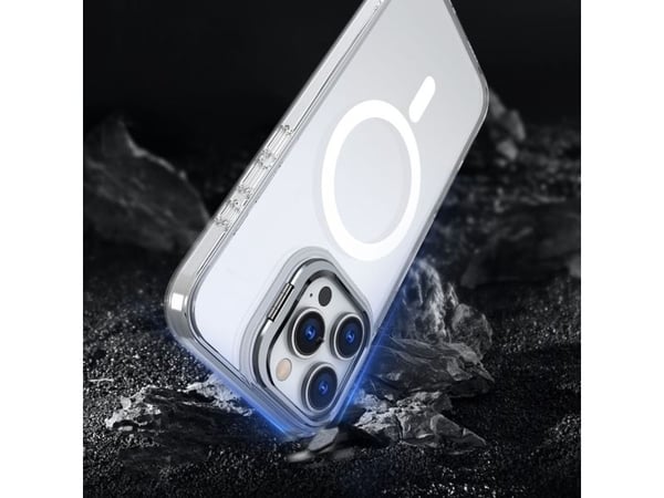 4kom.pl Kotelo iPhone 16 Pro MagStand MagSafe puhelimessa Kirkas