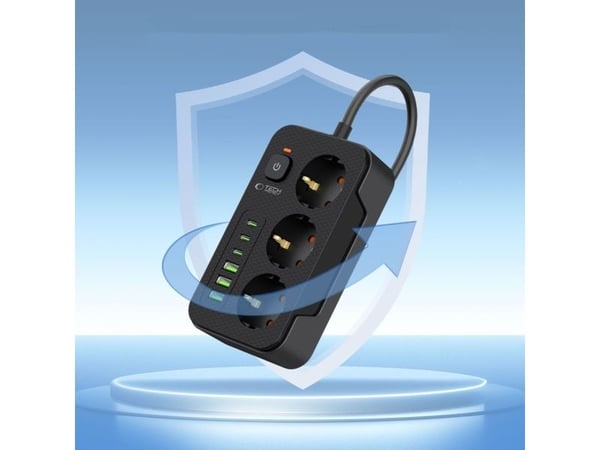 Tech-Protect pistorasia 3 pistorasiaa 2 m musta (5906302310555)