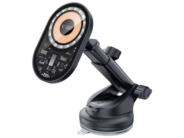 Tech-Protect TECH-PROTECT MM15W-V6 MagSafe bil-lader 15W med magnetisk holder til dashbord & ventil (svart)