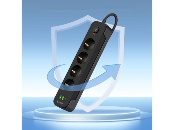 Listwa zasilajaca Tech-Protect TECH-PROTECT PCL4X3 POWER SOCKET LONG 2 USB & 1 TYPE-C & 4 SOCKET 200CM BLACK