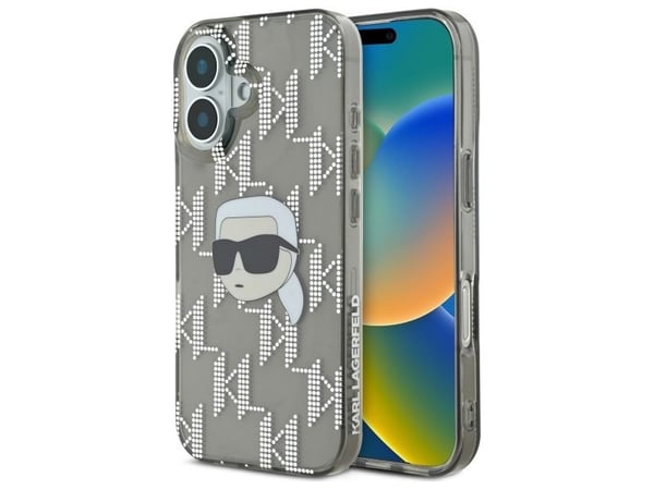 Karl Lagerfeld korkki iPhone 16 6.1" KLHCP16SHKLPKHK musta Hardcase IML Karl Head Electroplated IML Karl Head Electroplated