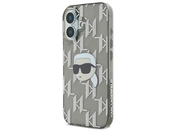 Karl Lagerfeld korkki iPhone 16 6.1" KLHCP16SHKLPKHK musta Hardcase IML Karl Head Electroplated IML Karl Head Electroplated