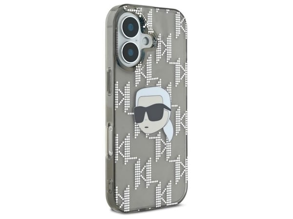 Karl Lagerfeld korkki iPhone 16 6.1" KLHCP16SHKLPKHK musta Hardcase IML Karl Head Electroplated IML Karl Head Electroplated
