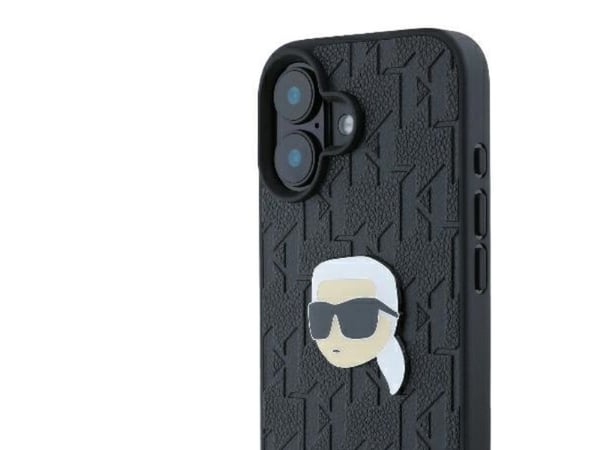 Karl Lagerfeld Monogram Karl Head Pin-skal för iPhone 16 - svart