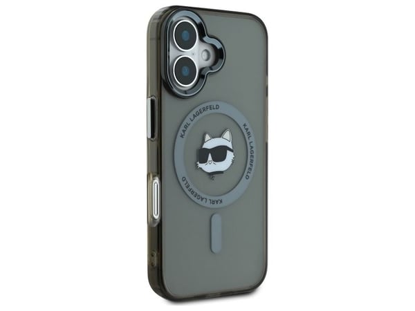 Karl Lagerfeld korkki iPhone 16 Plus 6.7" KLHMP16MHLSCHK musta Hardcase IML metalli Choupette Head MagSafe