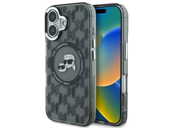Karl Lagerfeld Karl Lagerfeld Karl Lagerfeld KLHMP16SHMCKMHK iPhone 16 6.1" musta/musta IML Monogram Karl&Choupette Head MagSafe