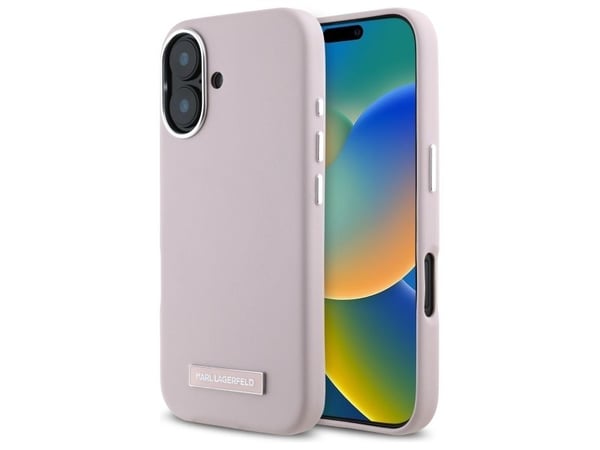 Karl Lagerfeld KLHMP16SPGMSRPP iPhone 16 6.1" vaaleanpunainen/vaaleanpunainen kovakotelo FW Metal Plate MagSafe