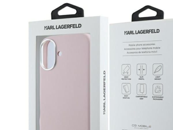 Karl Lagerfeld Karl Lagerfeld KLHMP16SPGMSRPP iPhone 16 6.1" rosa/rosa hardcase FW metallplate MagSafe