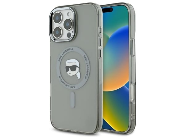 Karl Lagerfeld IML Metal Karl Head MagSafe-skal till iPhone 16 Pro Max - svart