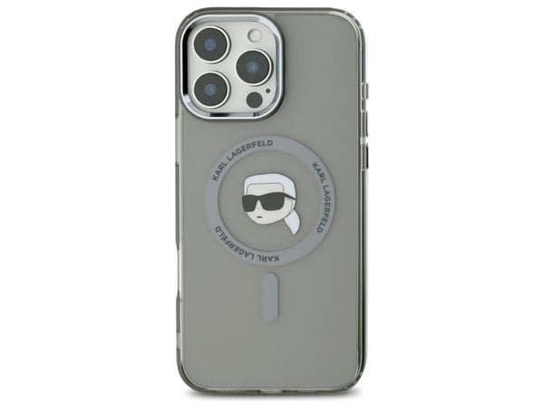 Karl Lagerfeld IML Metal Karl Head MagSafe-skal till iPhone 16 Pro Max - svart