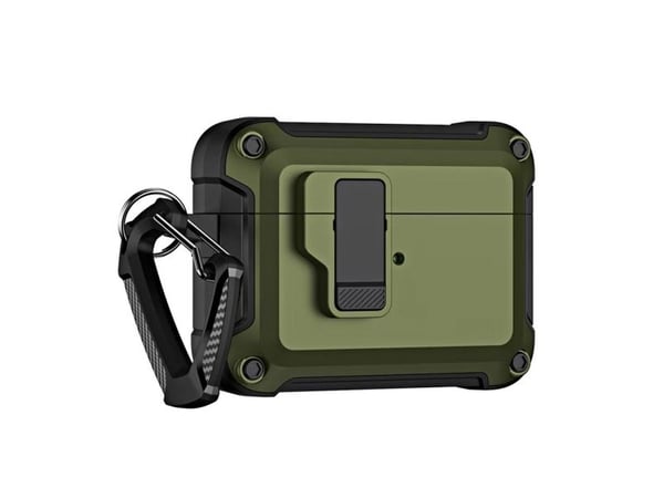 Pro Armour Airpods Case with hook - AirPods 4 olive