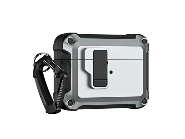 Pro Armour Airpods Case with hook - AirPods 4 grey