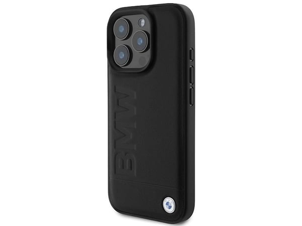 BMW Leather Hot Stamp MagSafe-deksel for iPhone 16 Pro Max - Svart