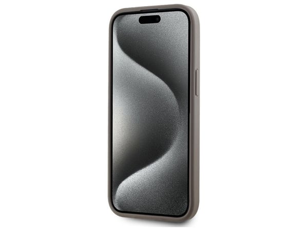 Dėklas DKNY DKHMP15MPCPVSLE iPhone 15 Plus 6.7" smėlio spalva/beige kovakotelo Nahka Checkered Mono Pattern MagSafe