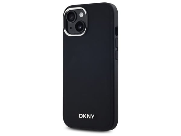 Dėklas DKNY DKHMP15MPSCMCLK iPhone 15 Plus 6.7" juoda/juodas kovakotelo Plain Logo MagSafe