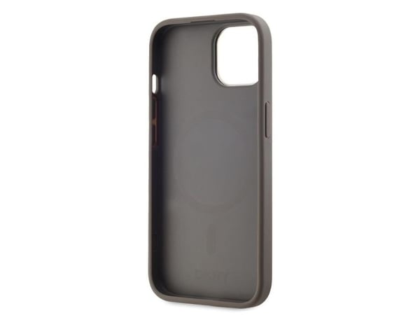 DKNY DKHMP15SPCPVSLE iPhone 15 6,1" beige/beige hardcase i skinn med rutete ensfarget mønster MagSafe
