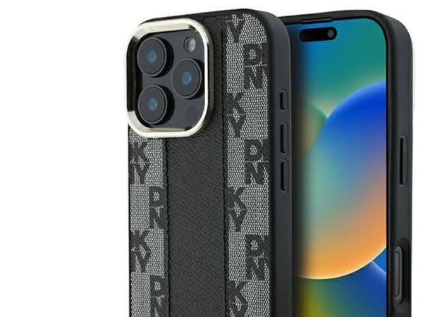 DKNY DKHMP16LPCPVSLK iPhone 16 Pro 6,3" svart hardcase rutemønster Magsafe
