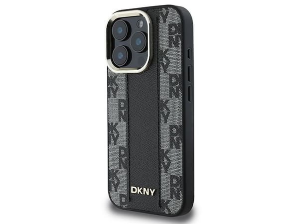 DKNY DKHMP16LPCPVSLK iPhone 16 Pro 6,3" svart hardcase rutemønster Magsafe