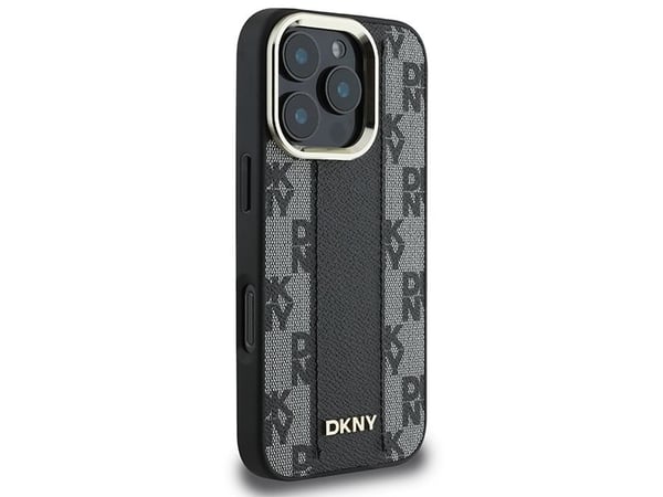 DKNY DKHMP16LPCPVSLK iPhone 16 Pro 6,3" svart hardcase rutemønster Magsafe